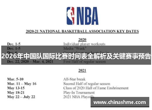 2026年中国队国际比赛时间表全解析及关键赛事预告