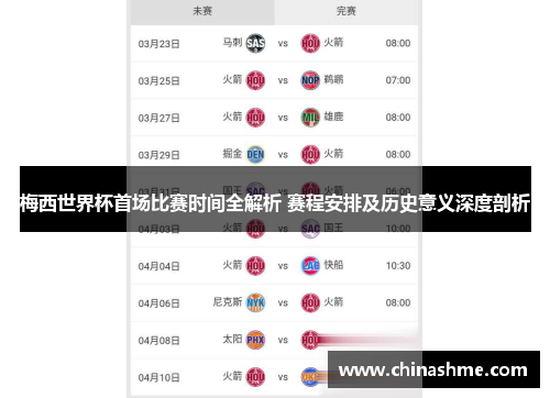梅西世界杯首场比赛时间全解析 赛程安排及历史意义深度剖析